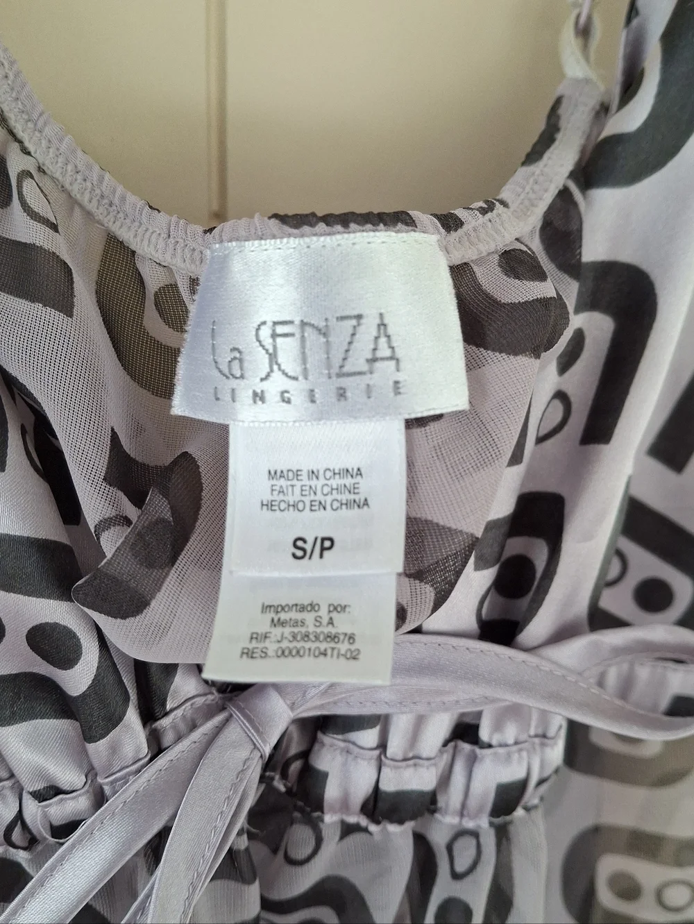 La Senza Vintage Y2K Sheer Babydoll Chemise Size Small Purple And Black Print - Picture 3 of 7